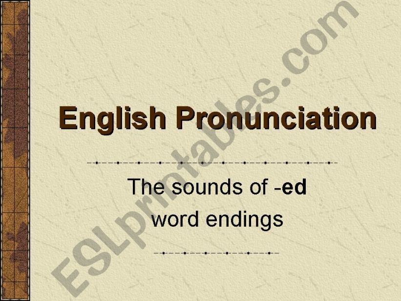 English pronunciaiton (the sounds of -ed endings)