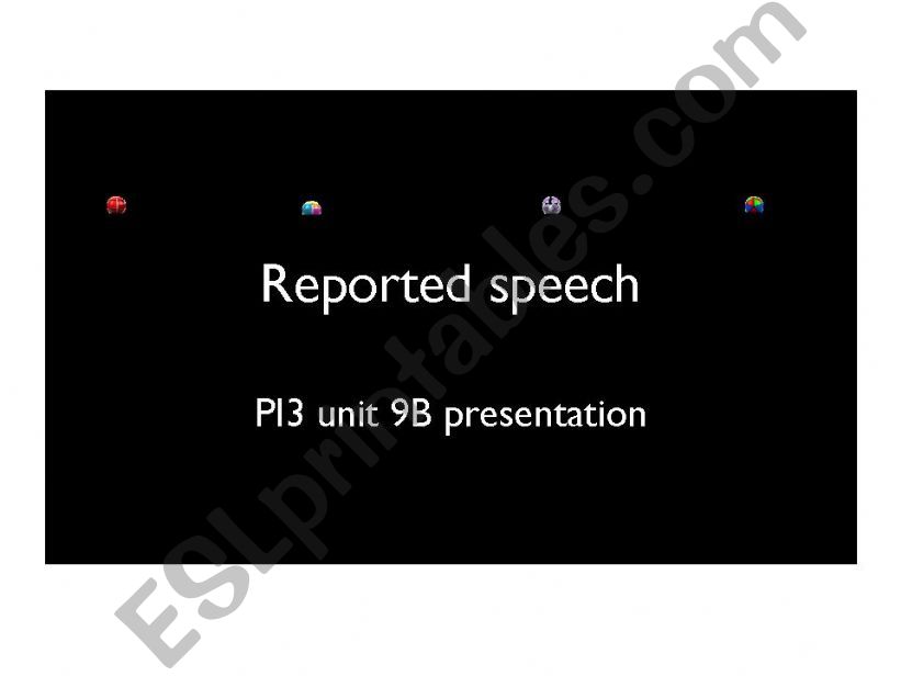 reported speech powerpoint