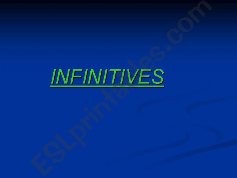 INFINITIVES powerpoint