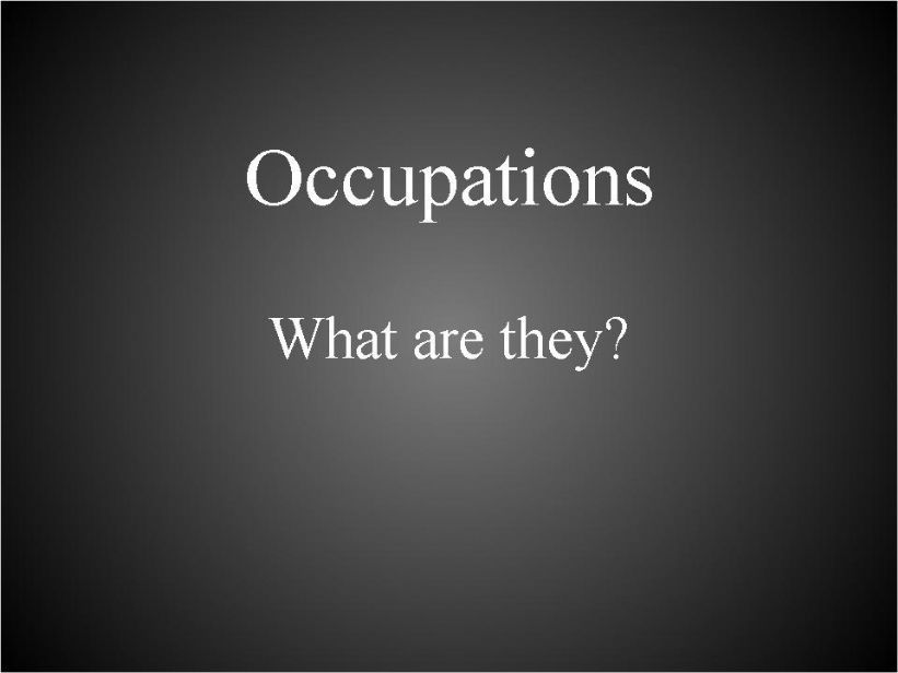 Occupations powerpoint