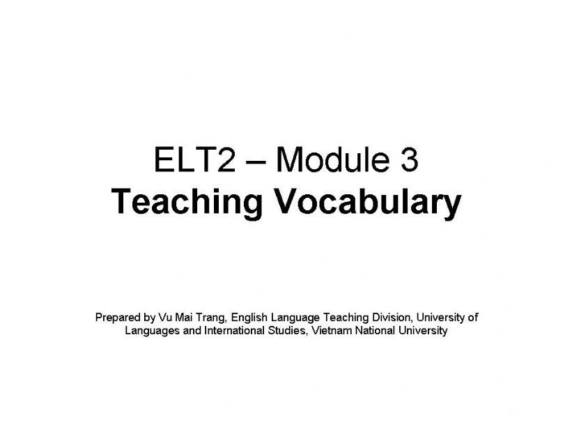 Teaching Vocabulary powerpoint