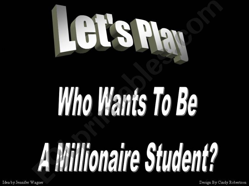 game: who wants to be a millionaire student