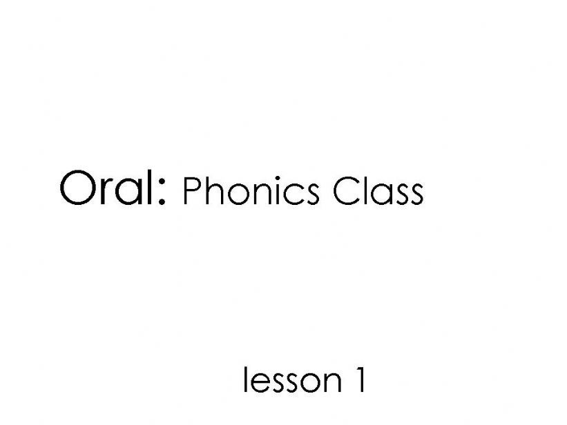 Phonics Class Lesson 1 powerpoint