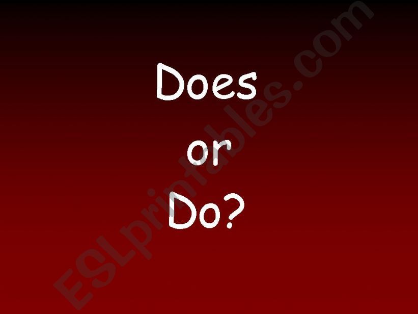 Do or Does? powerpoint