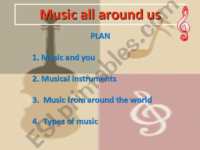 MUSIC ALL AROUND THE WORLD powerpoint