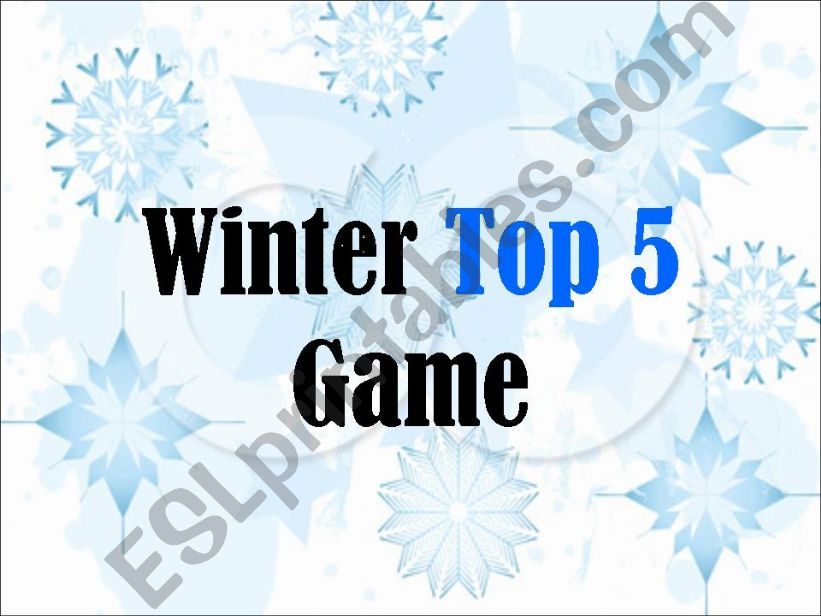 Winter top 5 game powerpoint