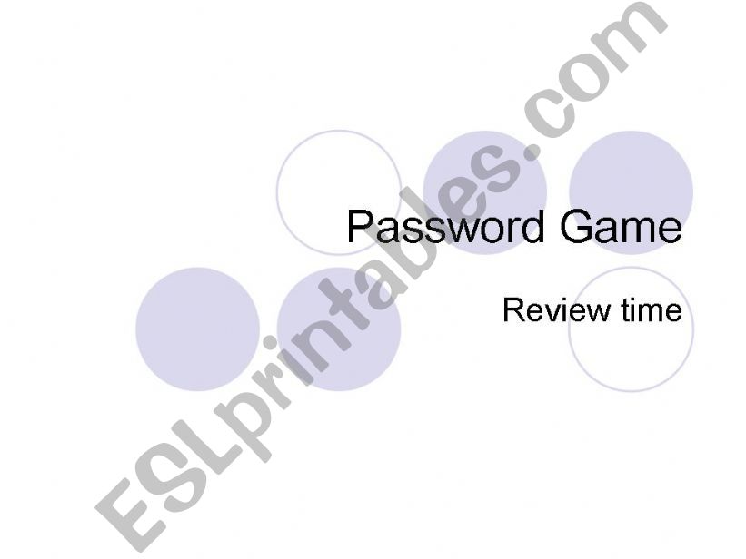 password game  powerpoint