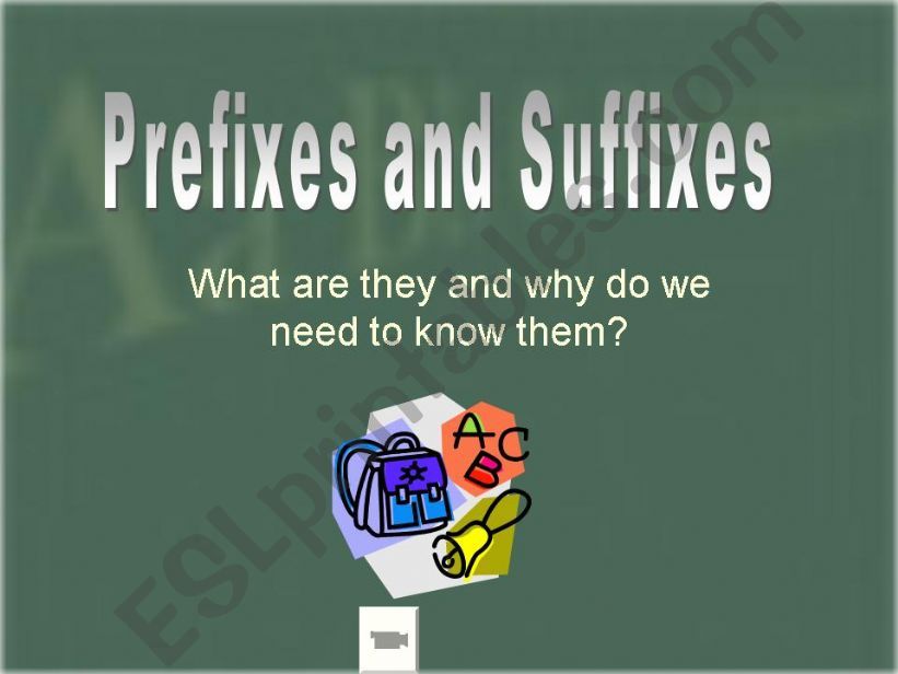 Prefixes and suffixes powerpoint