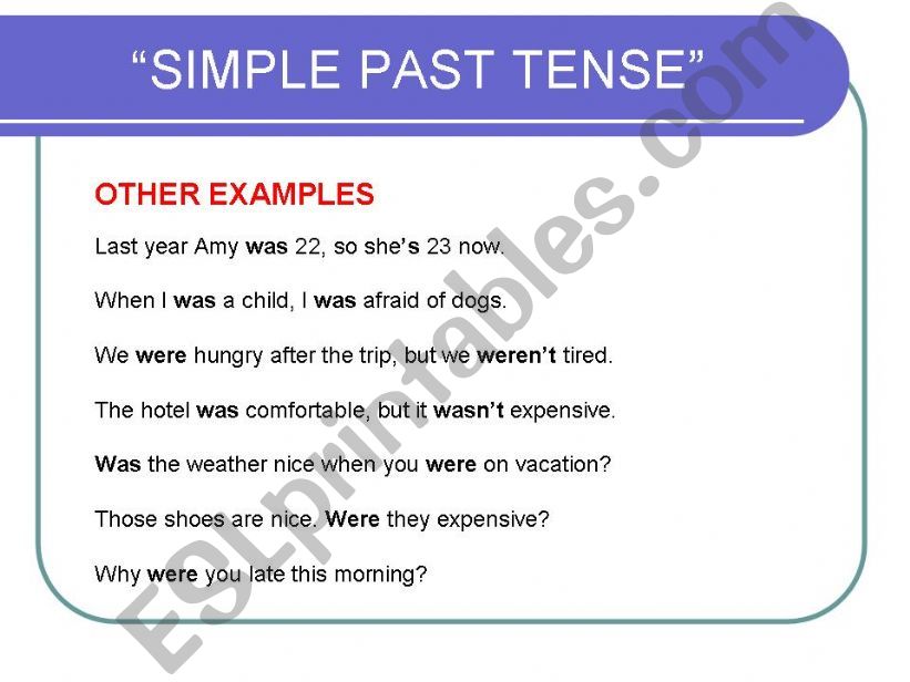 Simple past WAS AND WERE. - ppt carregar