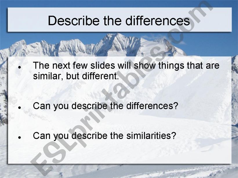 Describing differences powerpoint