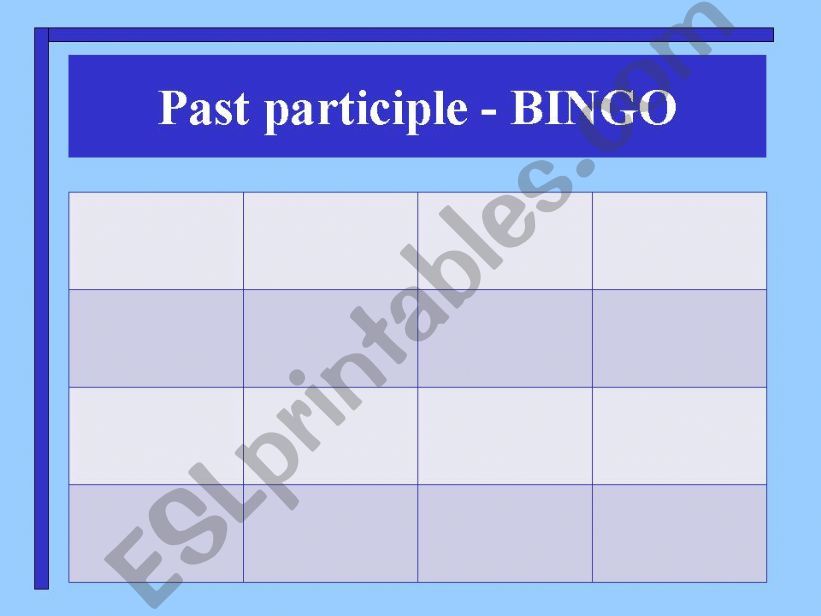 Irregular verbs Bingo Time powerpoint