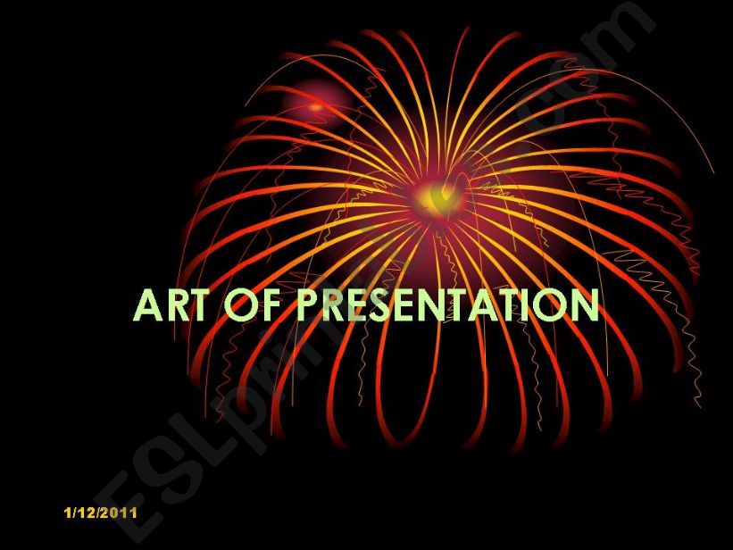 ART OF PRESENTATION powerpoint