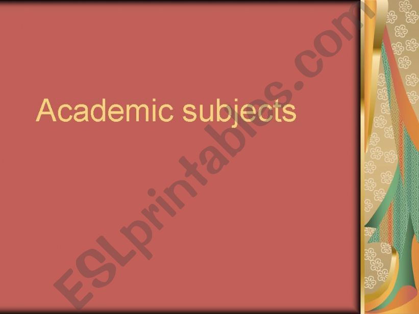 academic subjects powerpoint