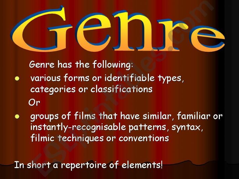 Powerpoint on film genre powerpoint