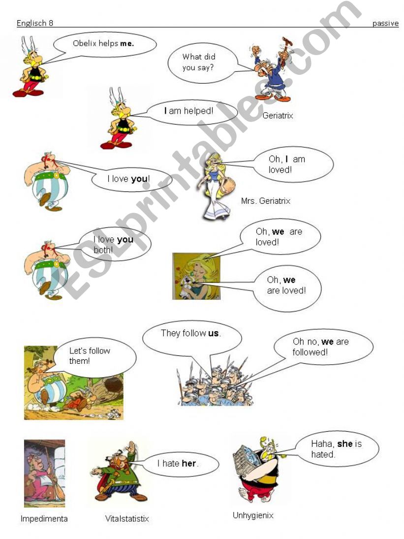 personal passive with Asterix and Obelix