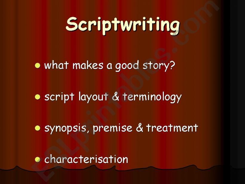 Scriptwriting powerpoint