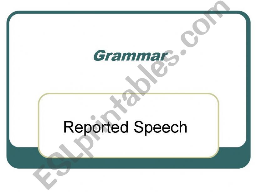 Reported Speech powerpoint