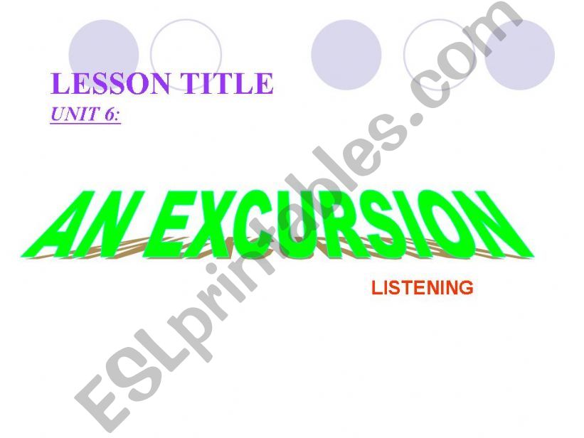 AN EXCURSION powerpoint