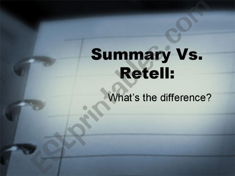 Retell Vs Summary Anchor Chart By Teaching Is Awesome - vrogue.co