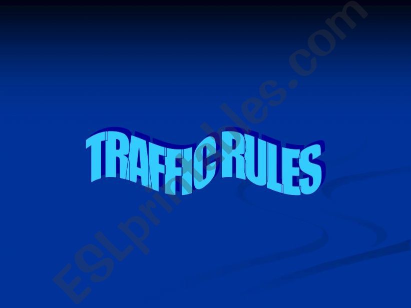 TRAFFIC RULES powerpoint