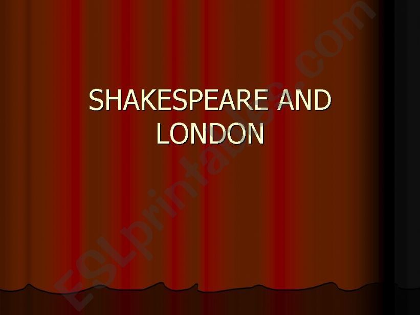 SHAKESPEARE BIOGRAPHY powerpoint