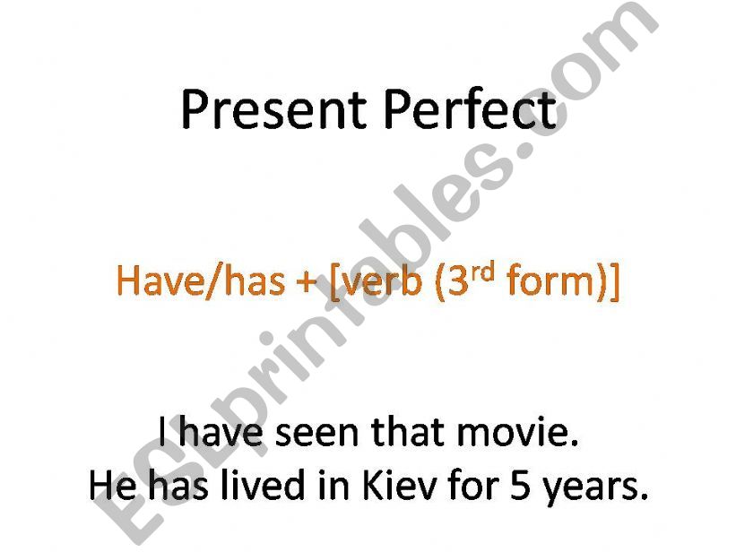 Present Perfect Introduction powerpoint