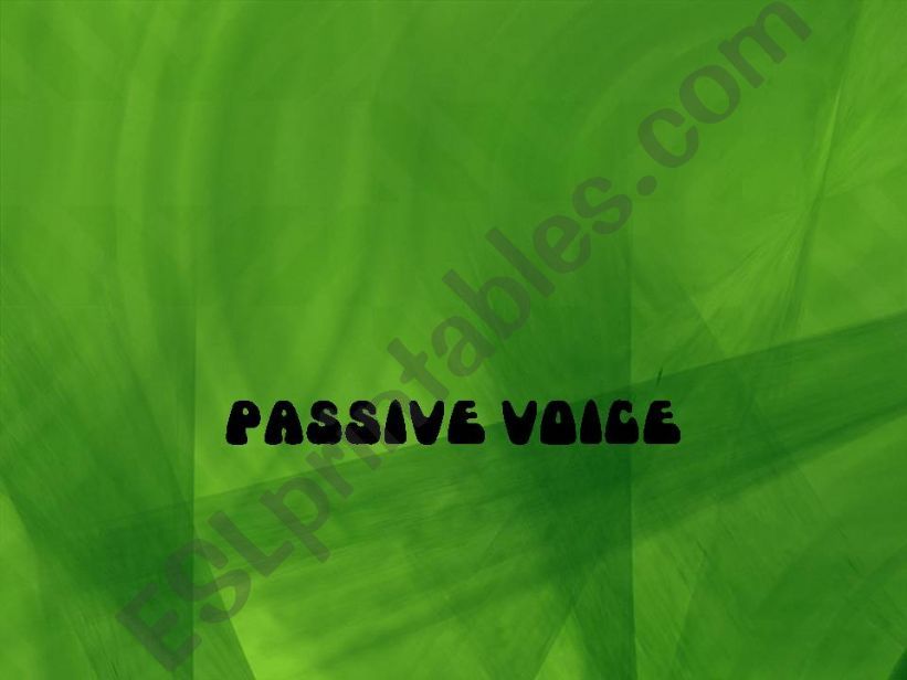 Passive Voice powerpoint