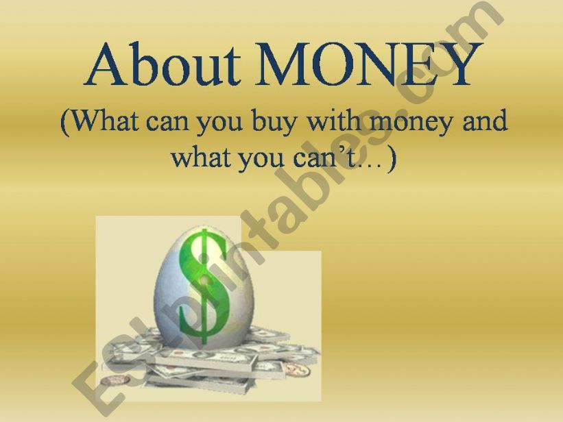 ESL - English PowerPoints: Money