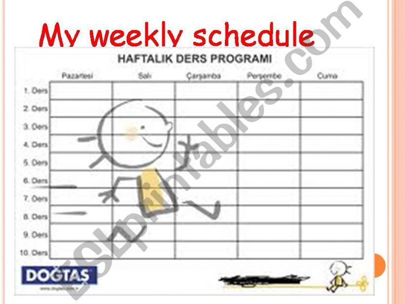 my weekly schedule powerpoint