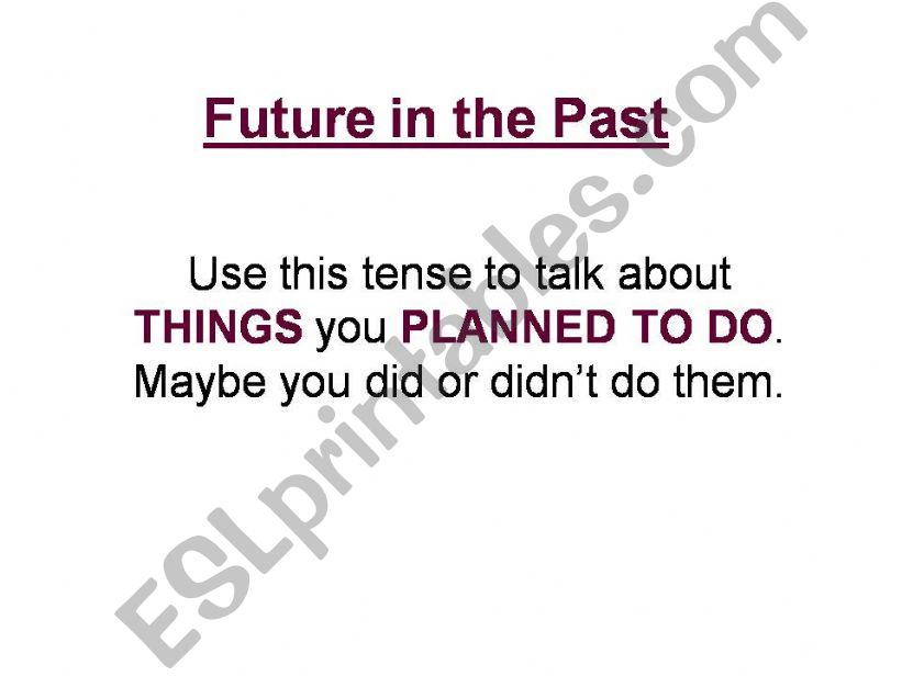 Future in the Past powerpoint