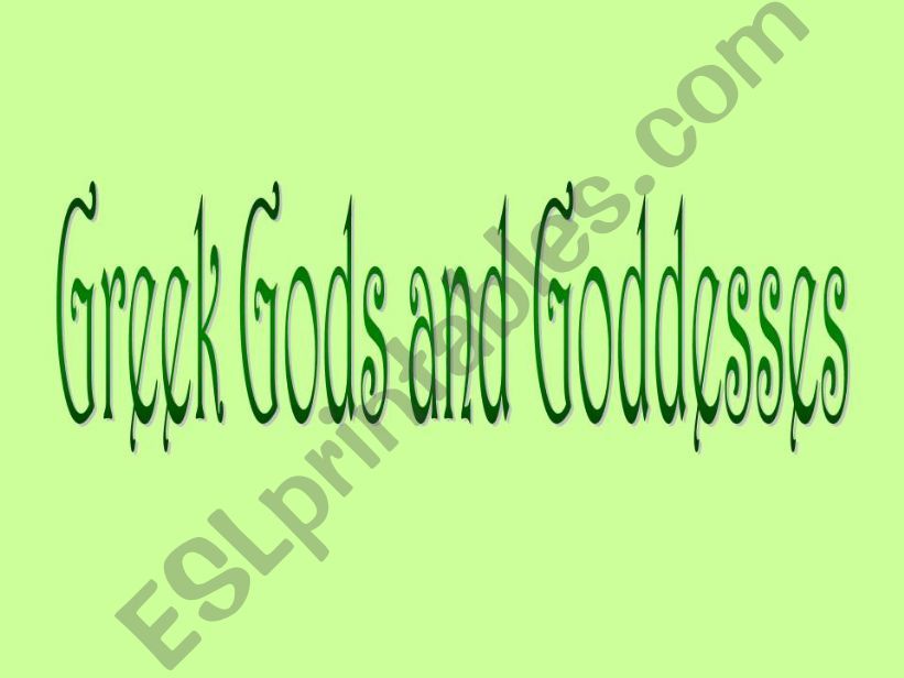 Greek Gods and Goddesses powerpoint