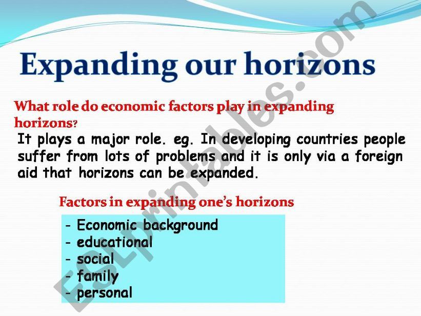 EXPANDING OUR HORIZONS powerpoint