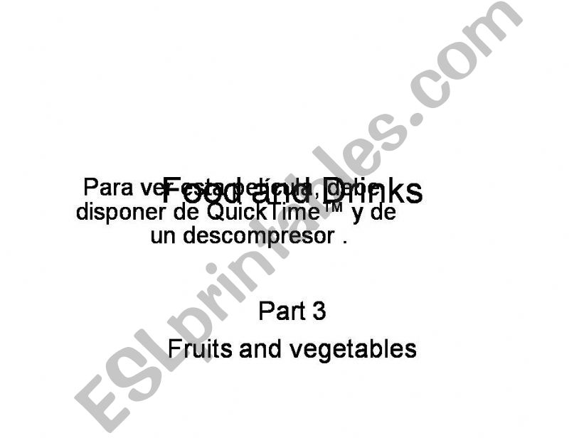 food and drinks. part 3. fruits and vegetables