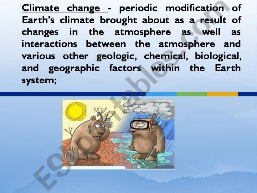 Environment problems vocabulary