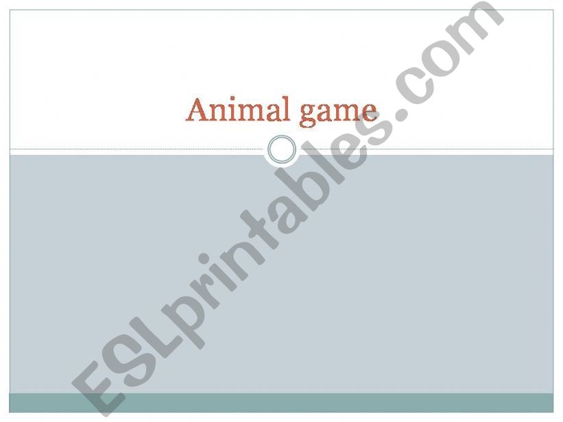 Animal game powerpoint