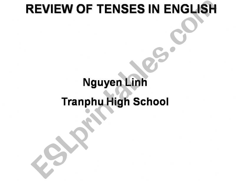Tenses in English powerpoint