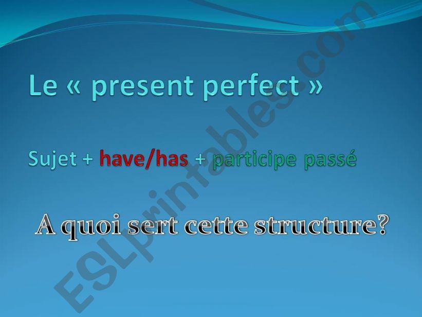 How present perfect works powerpoint