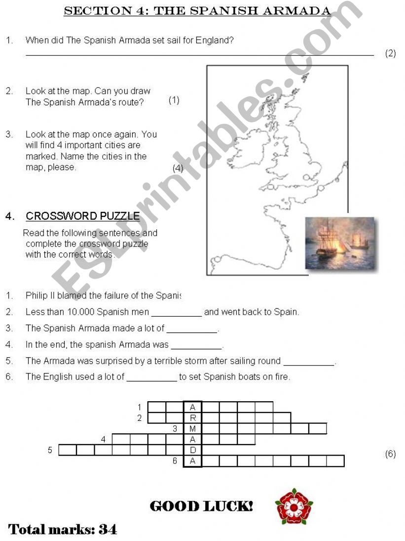 ESL English PowerPoints TUDOR HISTORY TEST