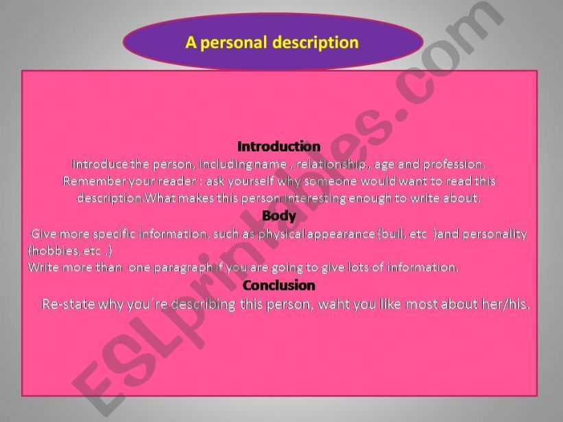 personal description powerpoint
