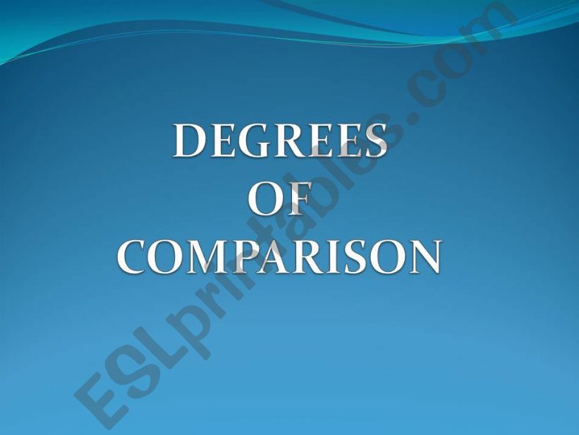Degrees of Comparison powerpoint