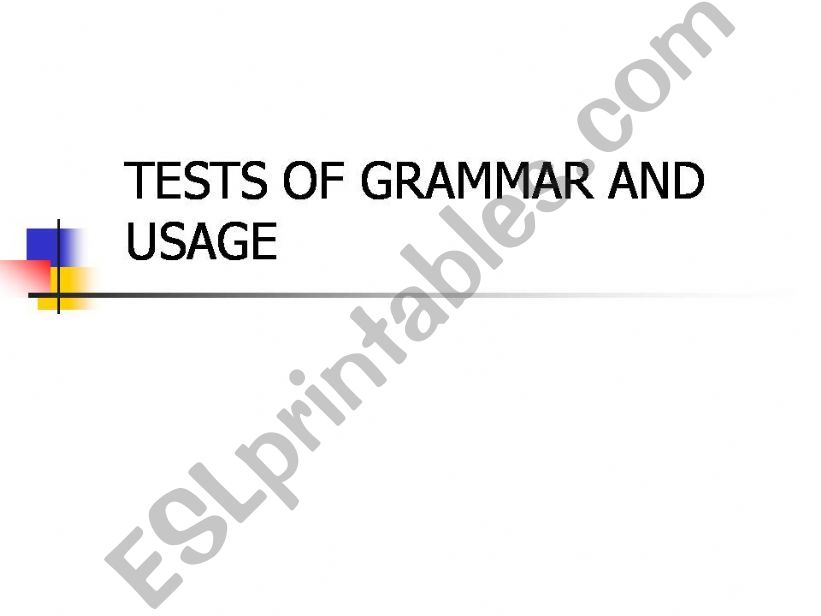 testing grammer powerpoint