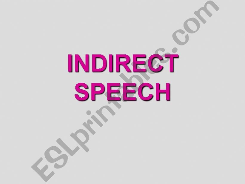 Indirect speech powerpoint