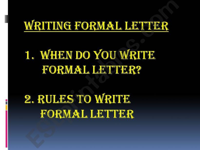 FORMAL LETTER powerpoint