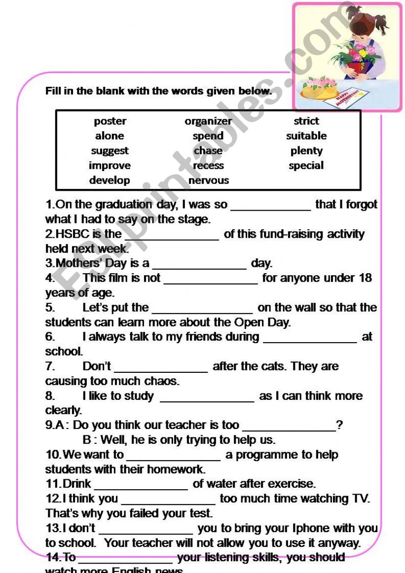 Vocabulary learning & poster format