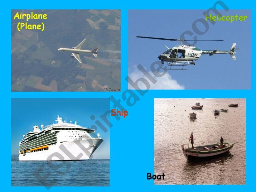 means of transportation powerpoint