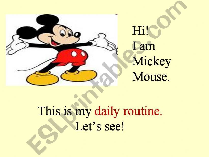 mickeys daily routine powerpoint