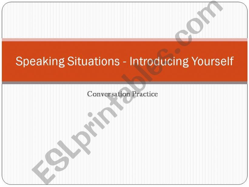 Speaking Situations powerpoint