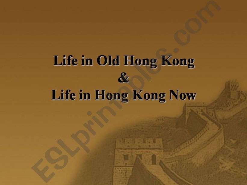 Life in old Hong Kong powerpoint