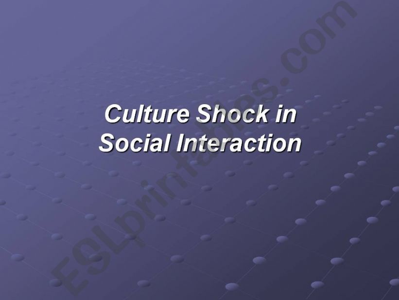 culture shock in social interaction