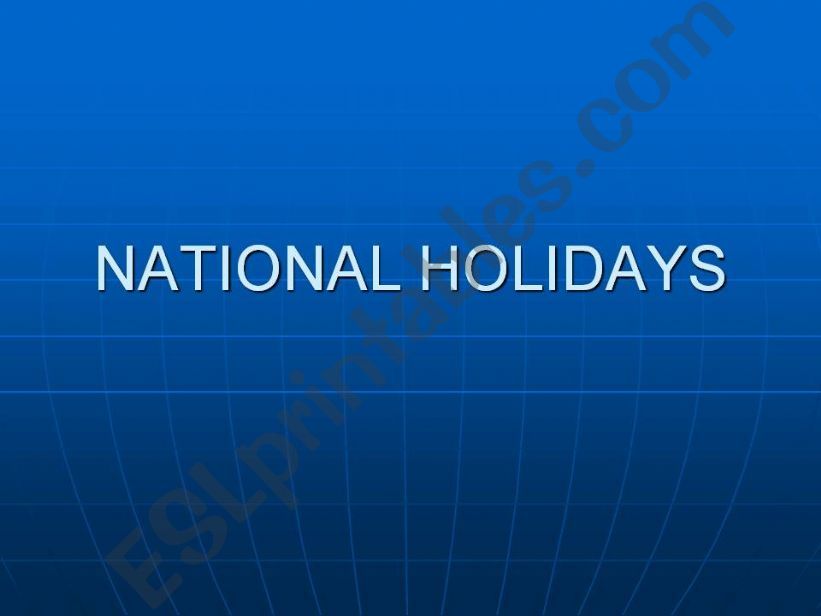 national holidays powerpoint